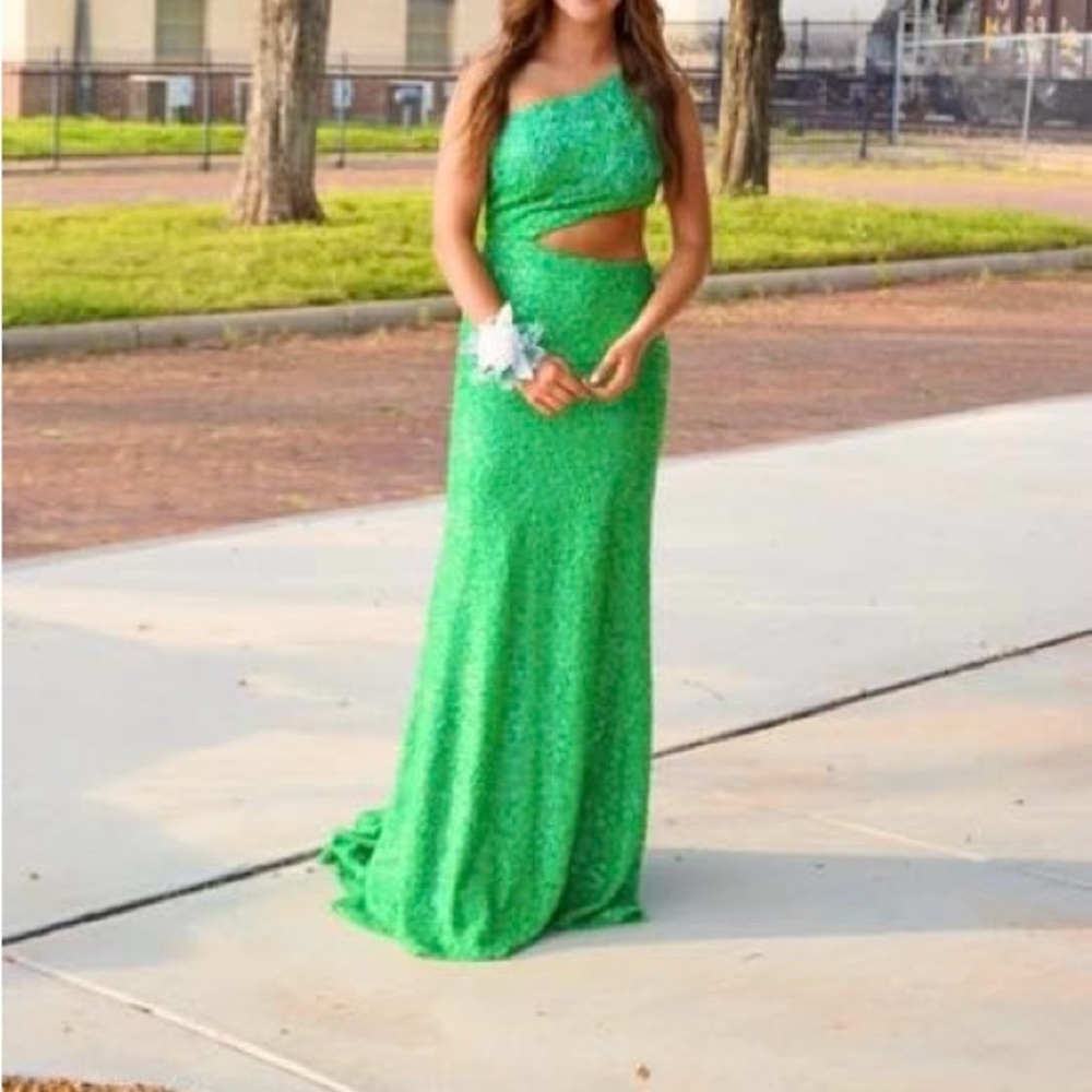 Mori Lee sequin prom dress